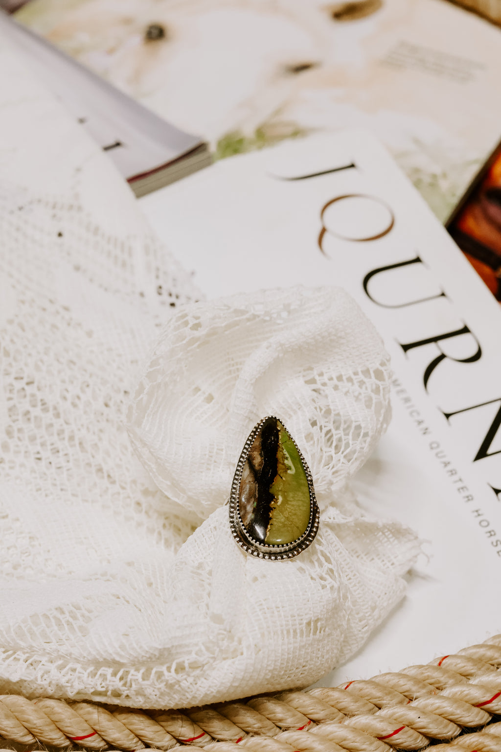 Cloud mountain turquoise arrow head ring