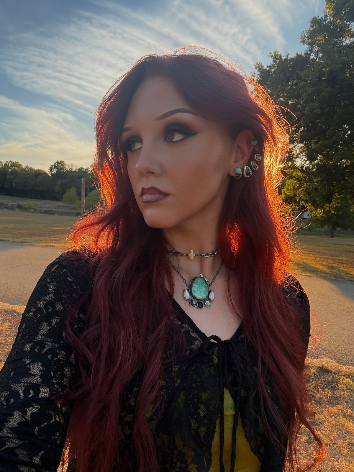 Adeline Statement stud, and ear crawler 🖤