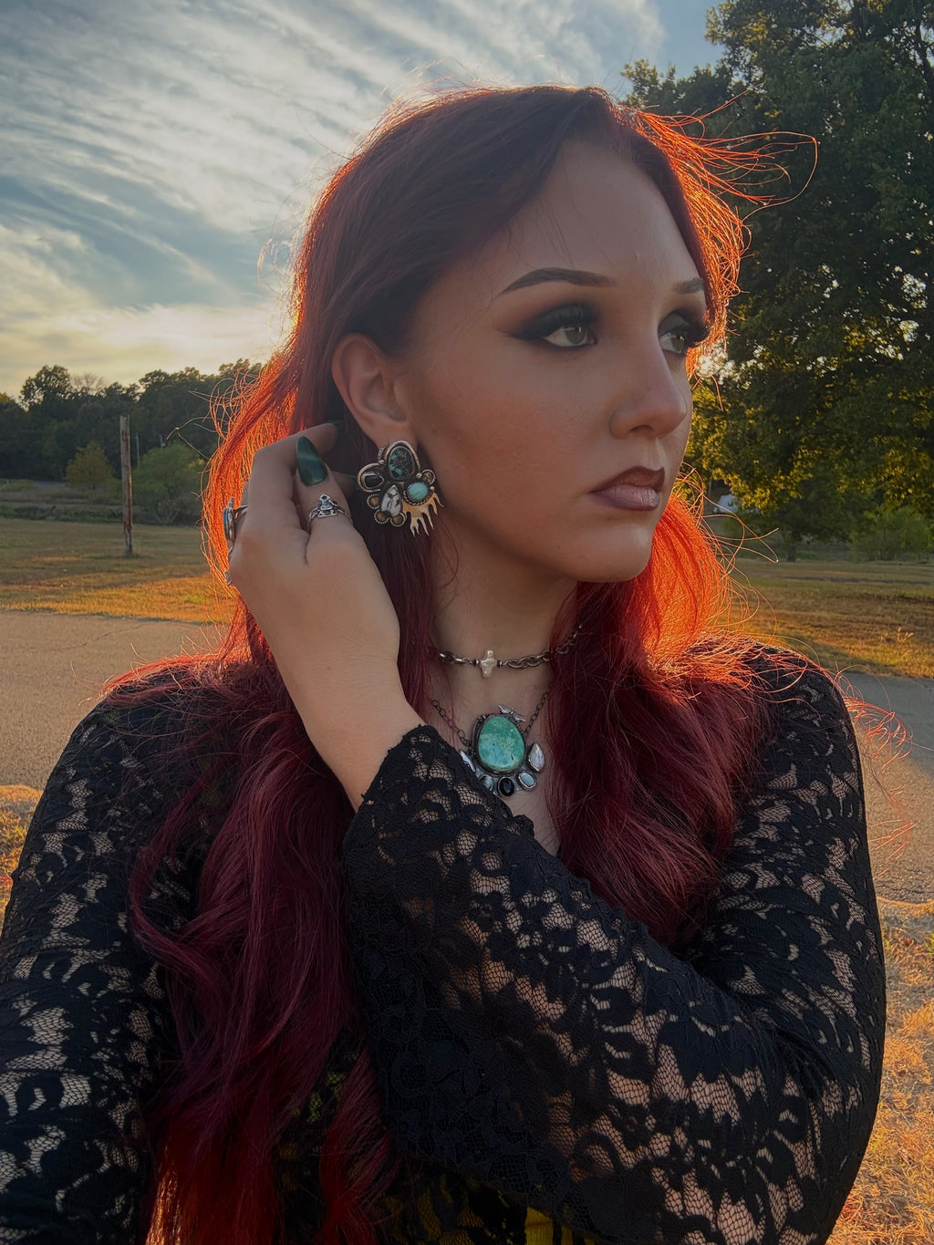 Adeline Statement stud, and ear crawler 🖤