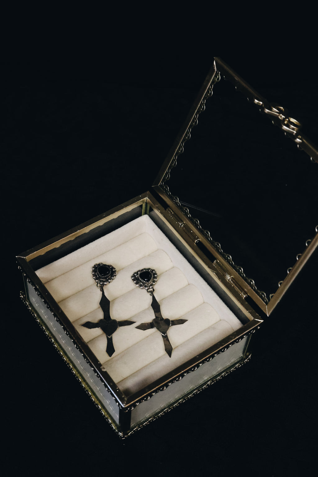 Sacred Heart Cross Dangles