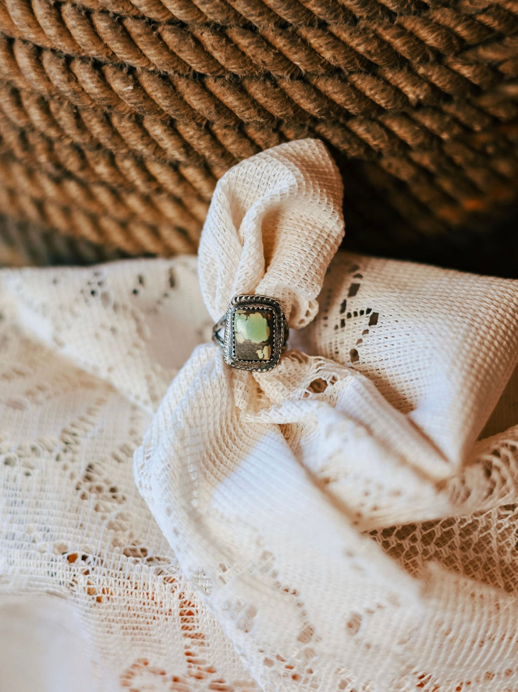 Bamboo mountain turquoise ring