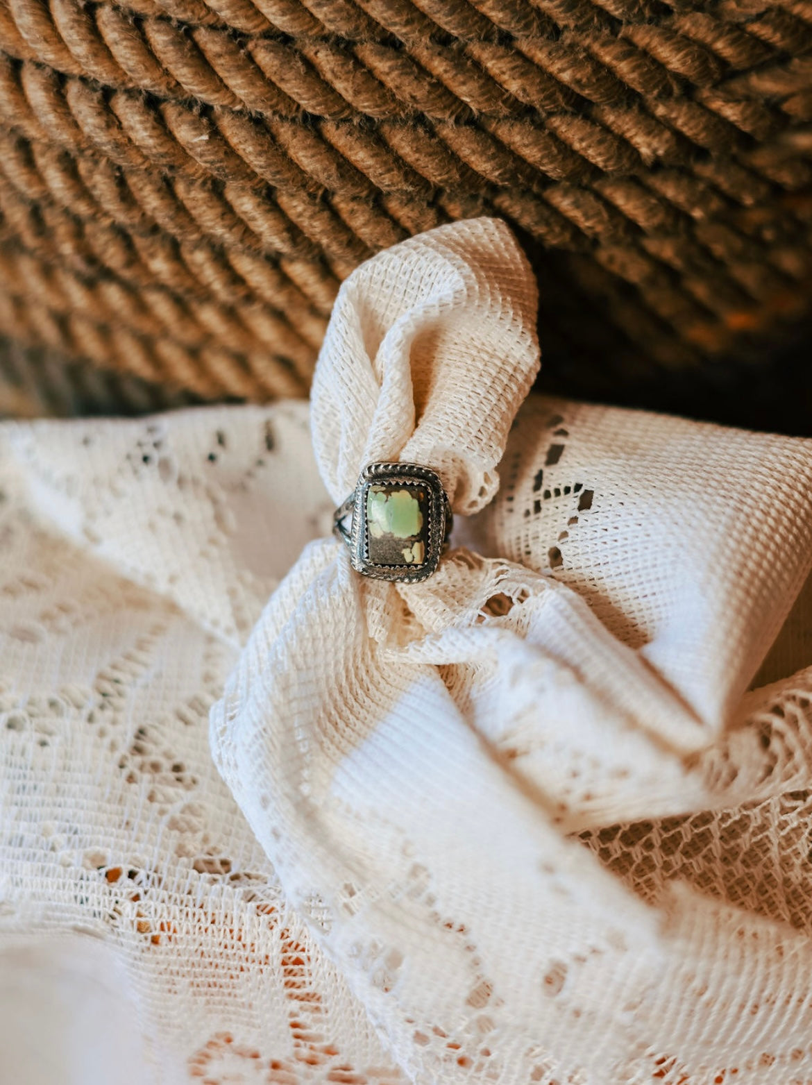 Bamboo mountain turquoise ring