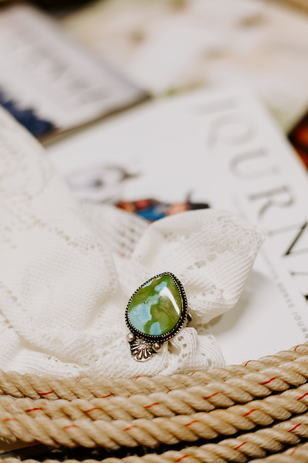 Earth tones statement ring