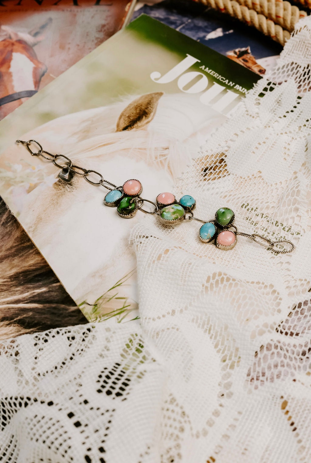 Summer sunset cluster bracelet